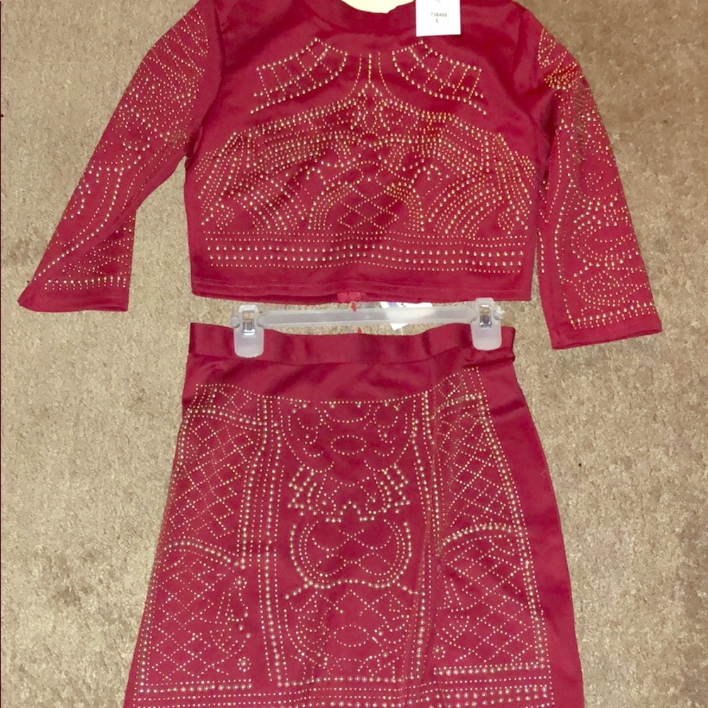 Large Sparkly Skirt and Shirt Set